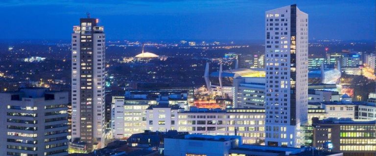 Decoratieve foto met de skyline van Eindhoven