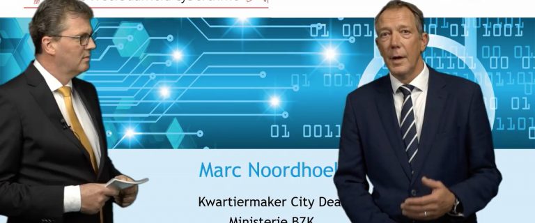 Kwartiermaker Marc Noordhoek (rechts) licht de City Deal toe tijdens het Webinar